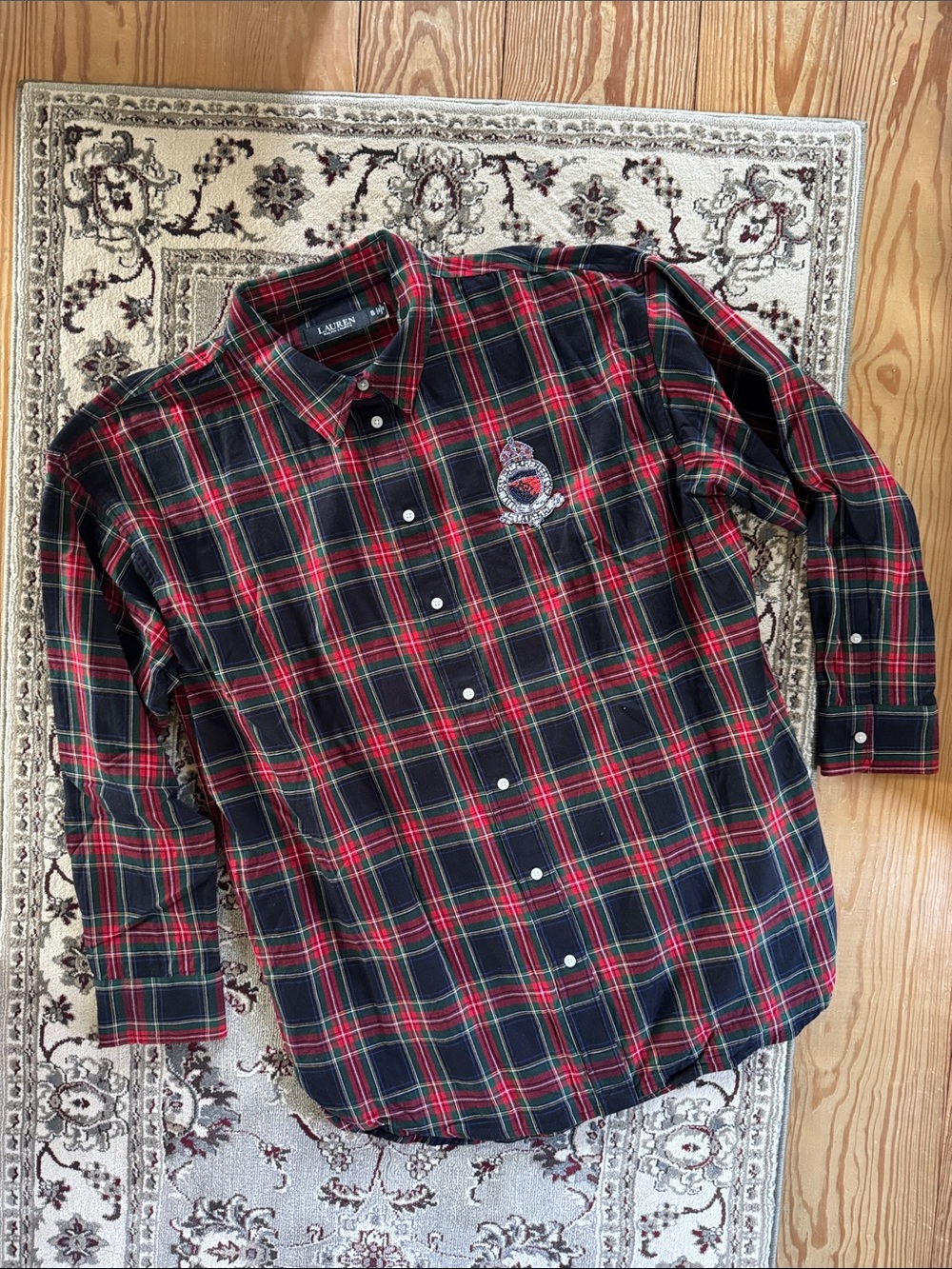 RL Relaxed Fit Checked Plaid Cotton Shirt